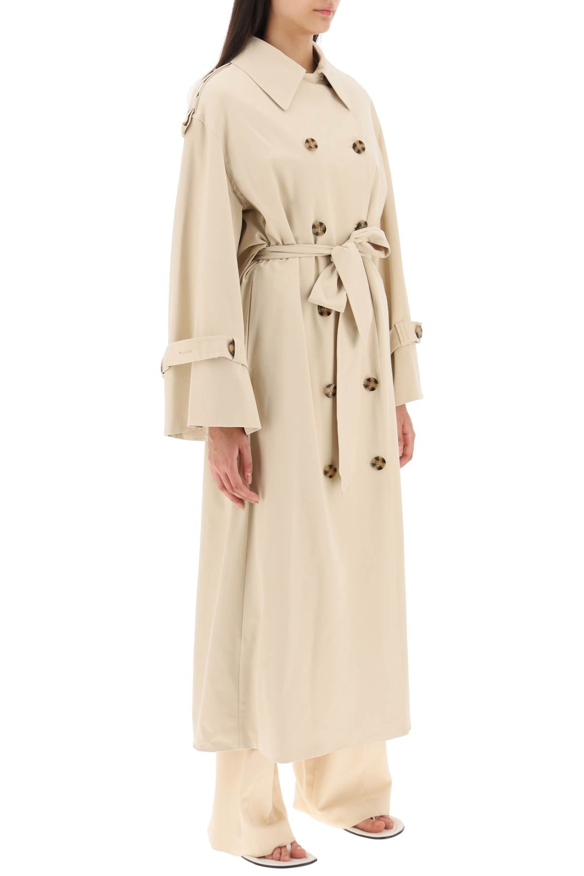 By Malene Birger 'Alanis' Double Breasted Trench Coat - Women's Classic Waterproof Raincoat for Work, Travel & Everyday Elegance