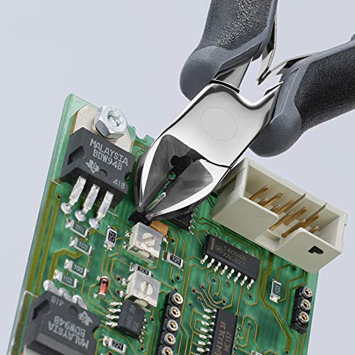 KNIPEX 7702120HESD Electronics Diagonal Cutters with Carbide Cutting Edges - ESD Safe Precision Wire Cutters for Electronics Repair, Circuit Board Work & DIY Projects