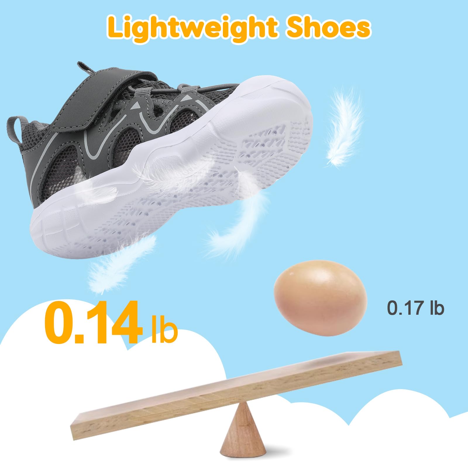 FEETCITY Wide Slip-On Toddler Sneakers for Boys & Girls - Breathable Lightweight Walking Shoes for Kids - Perfect for Playground, School & Daily Activities