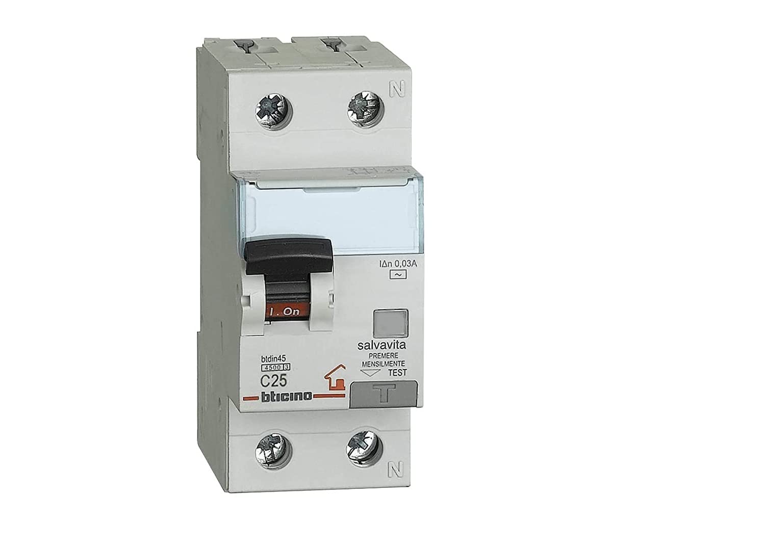 Bticino ASTGC8813AC25 3-Piece Differential Magnetothermal Switch Kit, 25A - Perfect for Home Electrical Safety & Circuit Protection