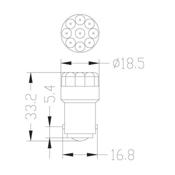 Marine RV AUTO Trailer Bus Parallel LED Bulb Light - Single Contact Bayonet B15D - Energy Efficient Lighting for Boats, RVs, Trailers & Commercial Vehicles