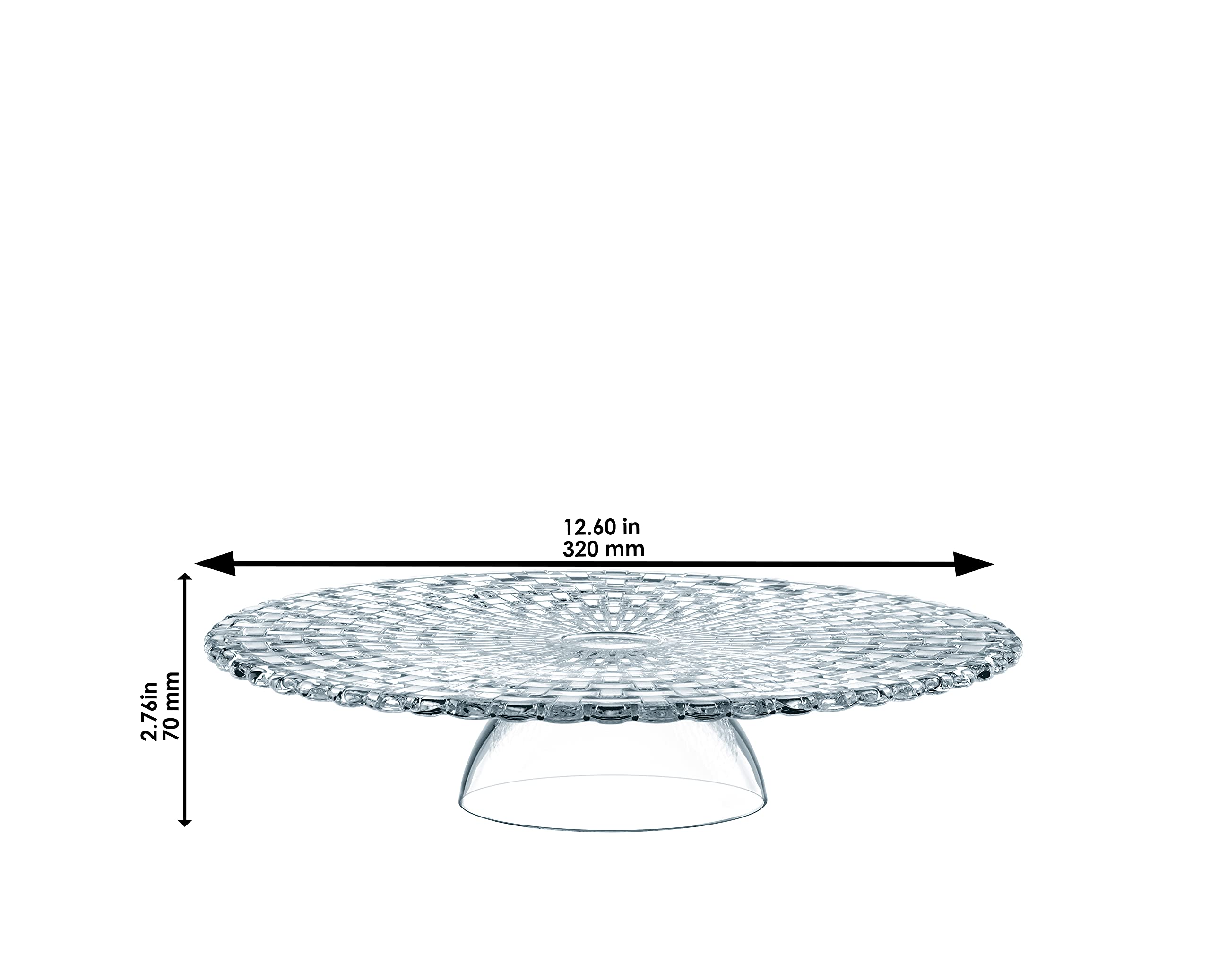 Nachtmann Bossa Nova Collection 13-Inch Crystal Chip & Dip Plate - Elegant Serving Platter with Attached Bowl, Dishwasher Safe Glass Cake Stand for Parties, Weddings & Home Decor