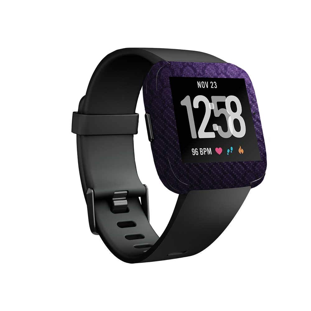 Premium Carbon Fiber Skin for Fitbit Versa - Antique Purple Protective Cover | Durable Textured Finish | Easy to Apply & Remove | Made in USA | Perfect for Gym, Work & Everyday Wear