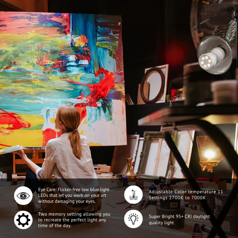 Method Lights Art Studio LED Light Bulb - 11 Color Temperature Settings with Remote Control, Dimmer & Timer - 1260 Lumens for Painting, Art Display & Home Lighting - 6 Pack (Perfect for Artists, Photographers & Creative Workspaces)