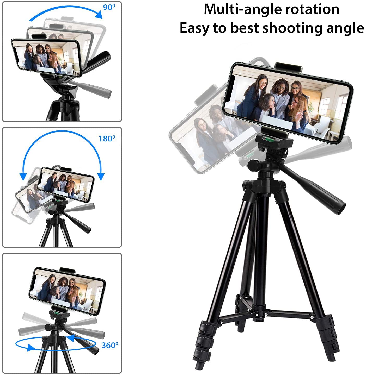 EVERESTA 42 Inch Extendable Smartphone Tripod Stand with Bluetooth Remote - Adjustable Phone Holder Mount for iPhone & Android - Perfect for Vlogging, Live Streaming & Group Photos