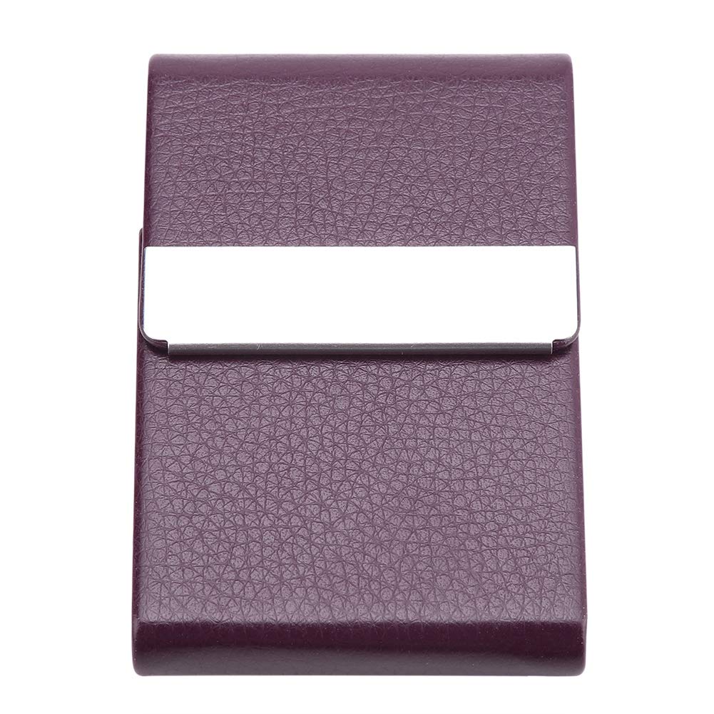 Premium PU Leather Cigarette Case - Elegant Hard Storage Box with Lighter Holder for Men & Women | Perfect for Travel, Parties & Daily Use (Purple)