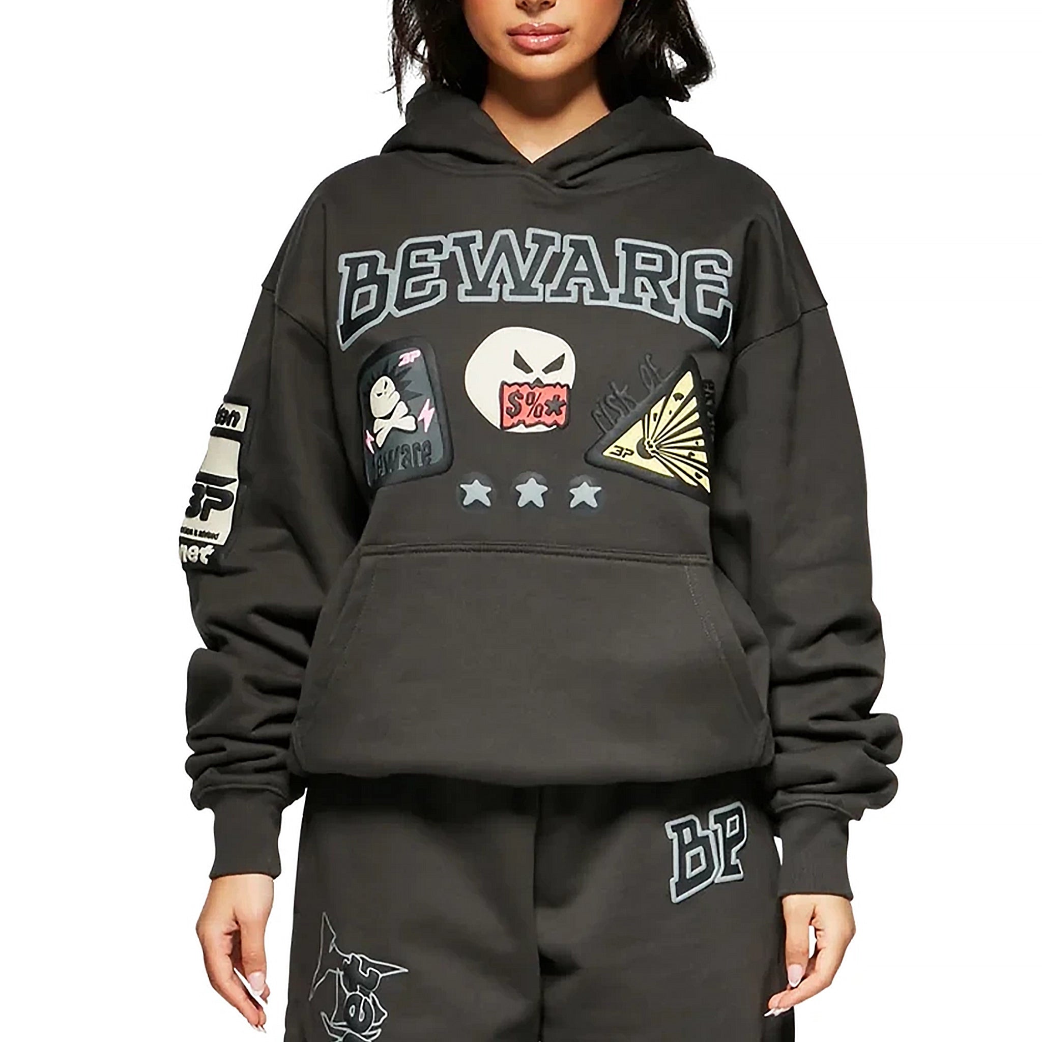 Broken Planet Beware Black Hoodie - Trendy Streetwear for Men & Women | Perfect for Casual Outfits, Urban Fashion, and Everyday Wear