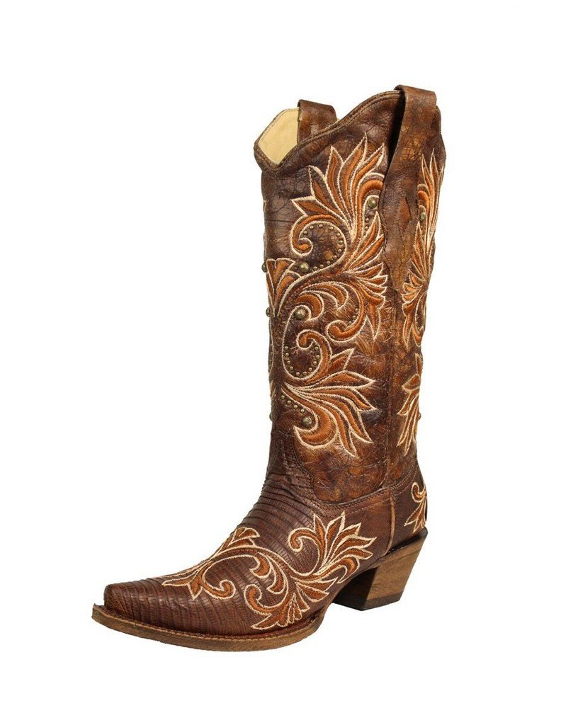 **Women's Western Cowboy Boots - Genuine Exotic Lizard Leather, Snip Toe, Red A3378 - Perfect for Rodeo, Country Dancing & Fashion Outfits**