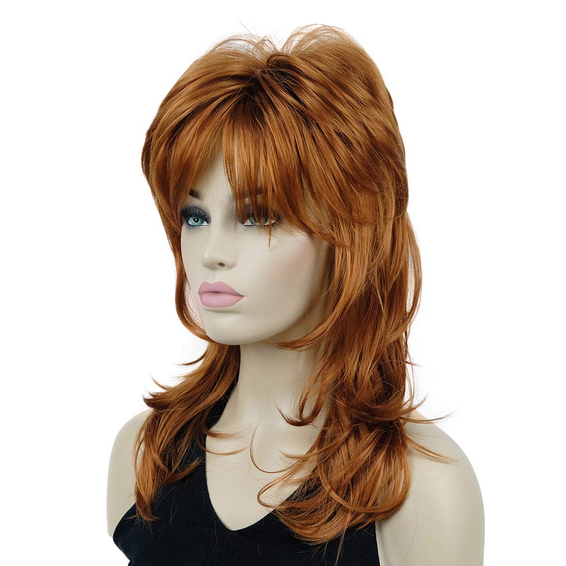 Lydell Long Soft Shaggy Layered Classic Cap Full Synthetic Wig - 130A Fox Red | Perfect for Cosplay, Halloween Costumes & Daily Fashion
