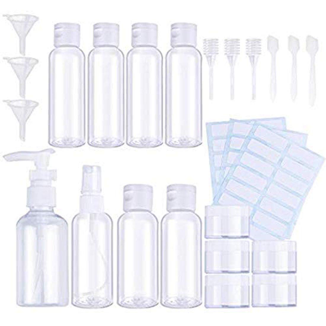 Clear Plastic Travel Bottles for Toiletries - Leak Proof Liquid Containers for DIY Crafts & Cosmetics (2-Pack) - Perfect for Airplane Carry-On, Gym, and Travel Essentials