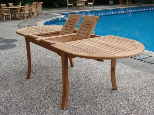 Premium 9-Piece Teak Wood Dining Set with 94-Inch Oval Table & 8 Stackable Hari Arm Chairs - Outdoor/Indoor Luxury Patio Furniture for Garden, Restaurant, or Home Decor #WHDSHR6