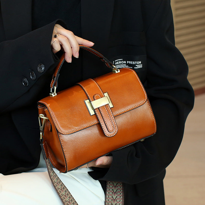 Stylish Genuine Leather Handbag for Women - Fashionable Crossbody Purse with Adjustable Strap, Perfect for Work, Travel & Everyday Use