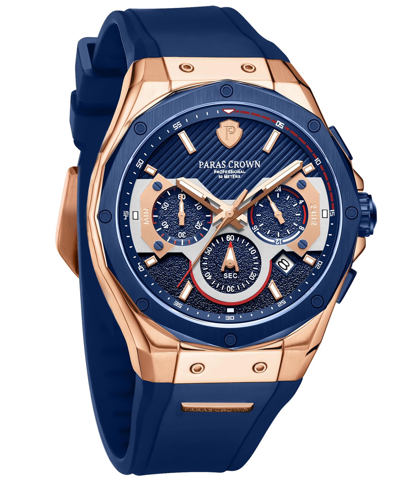Men's Waterproof Watch - 50M Sport & Business Chronograph with Luminous Hands - Luxury Analog Watch for Casual, Work & Outdoor Activities