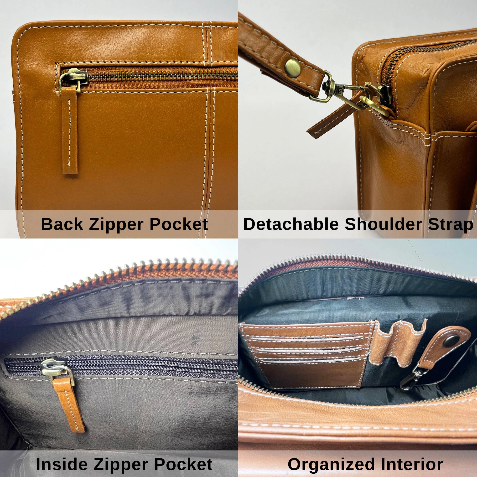 Premium Genuine Leather Men's Clutch Bag - Slim Travel Wallet & Wristlet Handbag for Business, Dating & Night Out