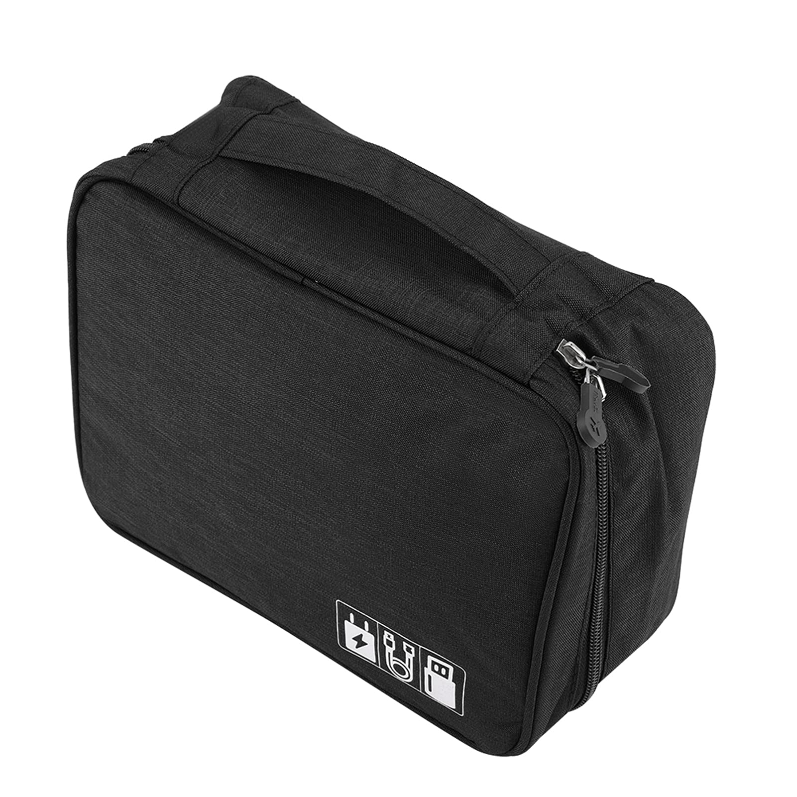Universal Electronic Accessory Storage Bag - Waterproof Digital Organizer for Portable Charger, Cables & Small Devices - Perfect for Travel, Office & Home Organization (Black)