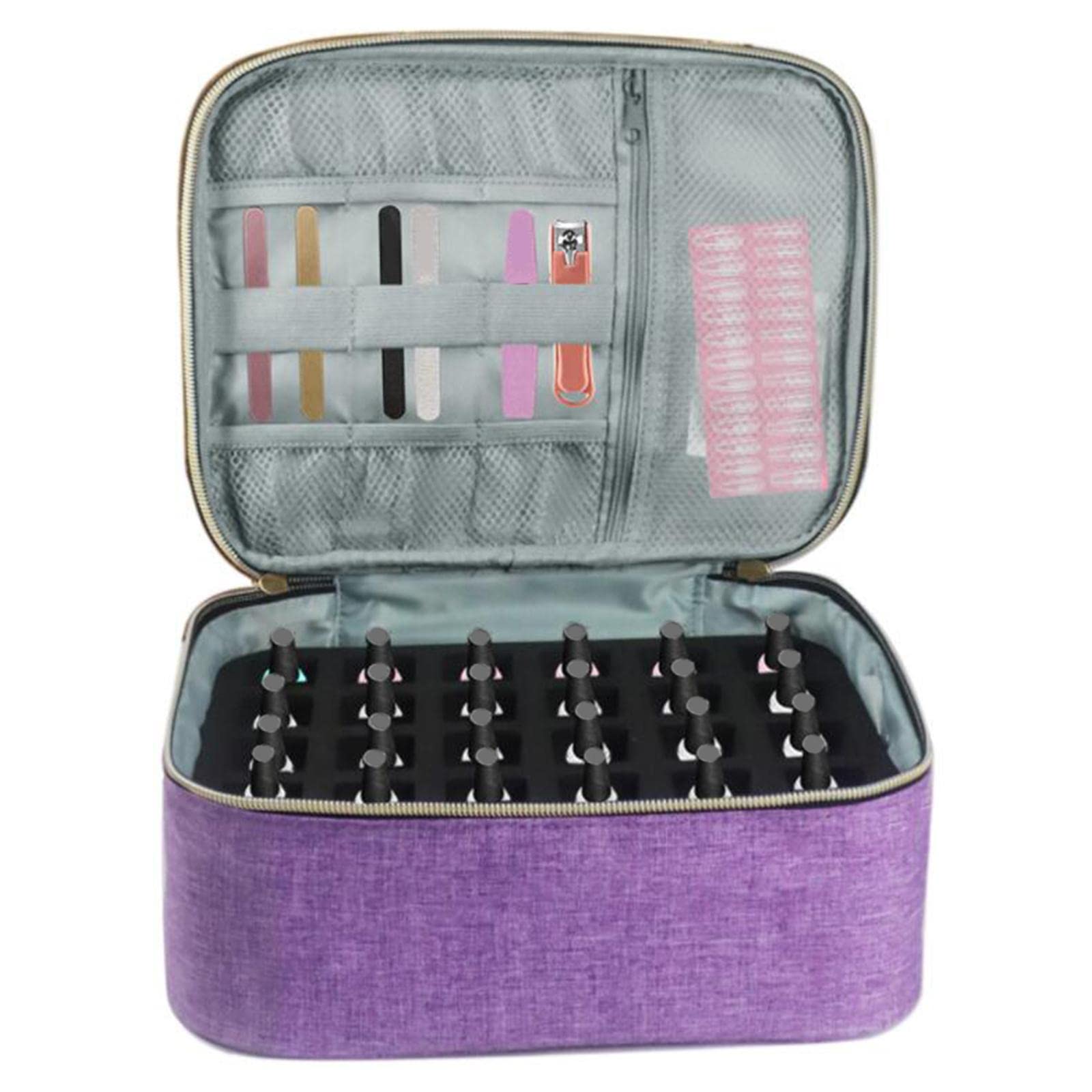 Colcolo Nail Polish Travel Organizer Case - Portable Cosmetic Storage Bag with Soft Dividers for Nail Polish Bottles | Perfect for Salon Professionals & At-Home Manicures