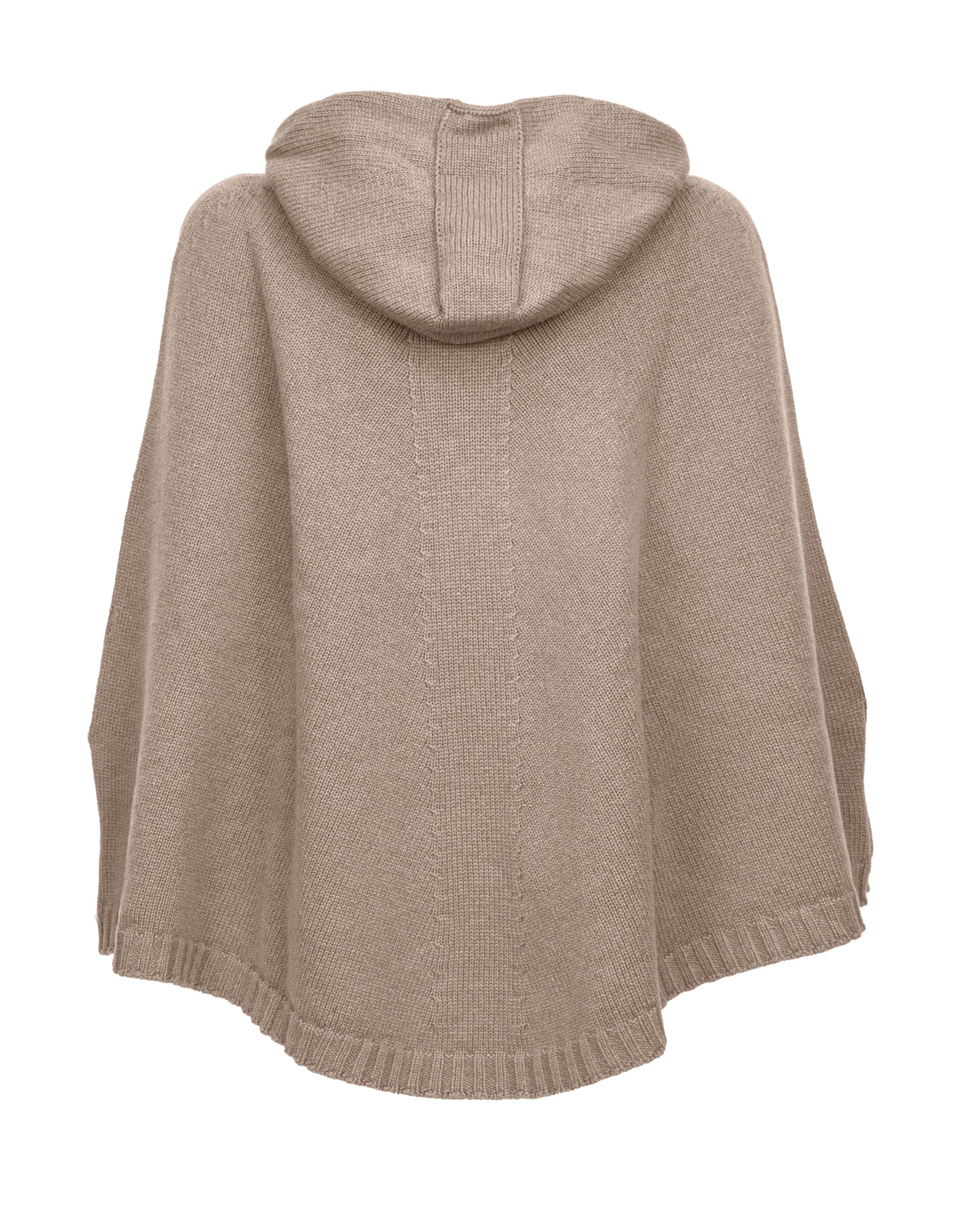 Luxury Women's Pure Cashmere Hoodie Poncho in Taupe - Soft & Warm Winter Wrap for Casual Outings & Cozy Home Wear