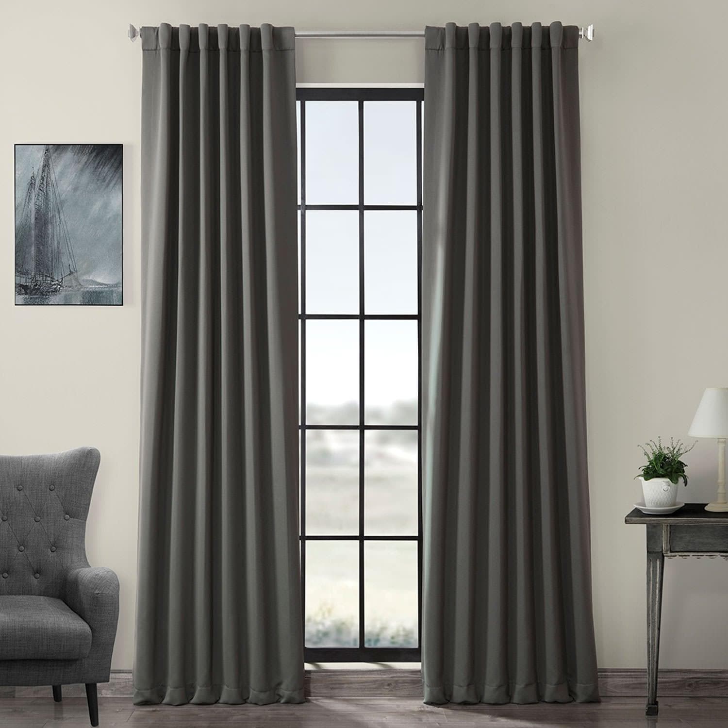 Anthracite Grey Blackout Curtains for Bedroom - Thermal Insulated Light Blocking Drapes for Better Sleep & Energy Savings