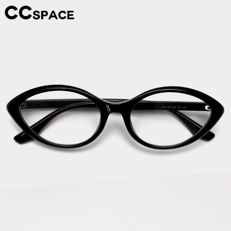 CCspace Women's Full Rim Oval Cat Eye Titanium Eyeglasses Frame - Lightweight TR90 Material for All-Day Comfort, Fashionable Eyewear for Work & Social Events