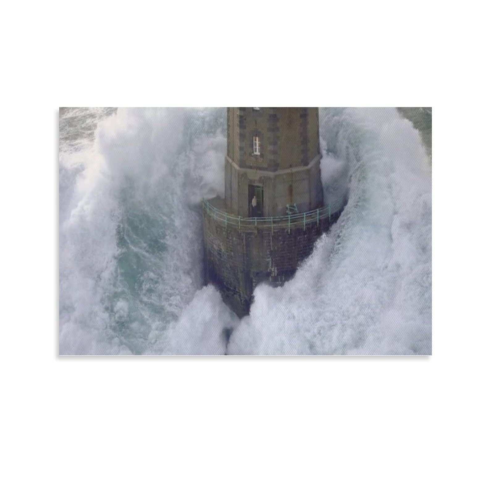 Aesthetic Wall Posters for Bedroom & Living Room - Landscape Lighthouse Waves Abstract Wall Art Decor | Perfect for Home, Office & Dorm Room Decorations