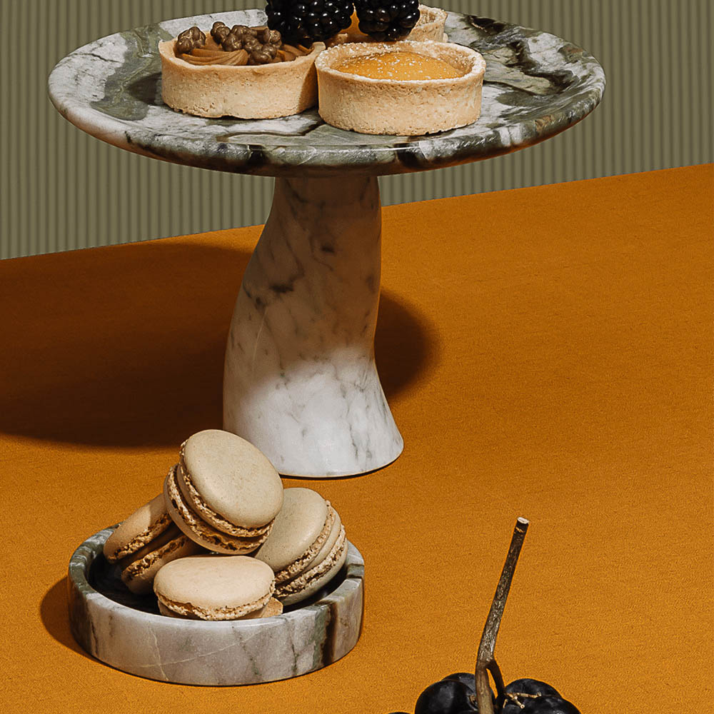 BLACK BLAZE Oasis Small Marble Dish - 9.7cm Round Decorative Tray for Jewelry, Keys & Home Decor | Perfect for Vanity, Entryway & Gift Giving