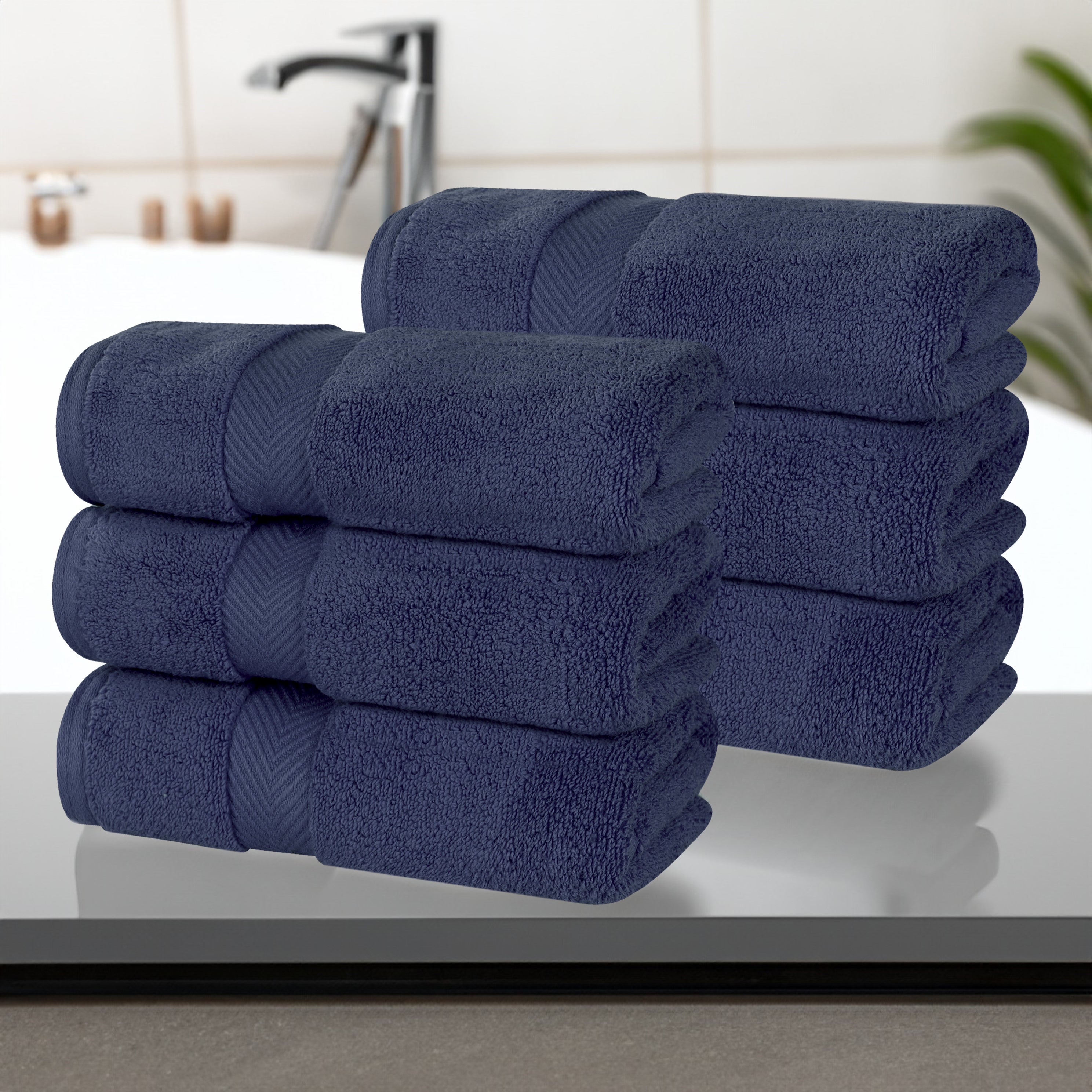 Premium Zero Twist Cotton Hand Towels - Ultra Soft & Absorbent Bath Towel Set of 6 for Kitchen, Bathroom & Spa | Luxury Home Essentials