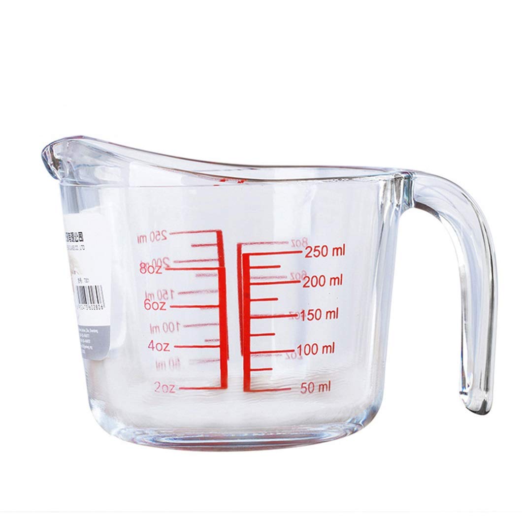 16Oz Glass Measuring Cup Set of 2 - Microwave & Oven Safe Kitchen Baking Tool - Clear Liquid Measuring Cups for Baking, Desserts, Ice Cream (250ml) - Perfect for Home Cooks & Professional Bakers