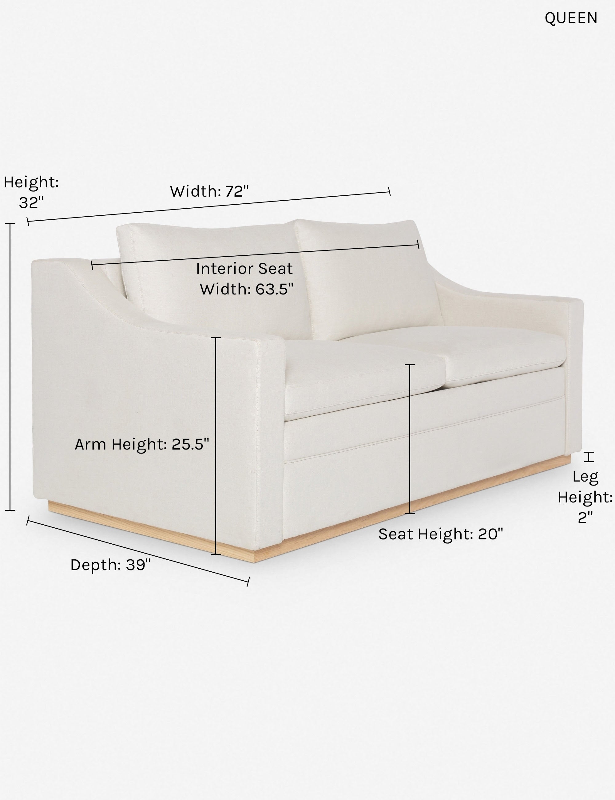 Coniston Sleeper Sofa by Ginny Macdonald - Convertible Couch Bed for Small Spaces | Perfect for Guest Rooms, Apartments & Home Offices