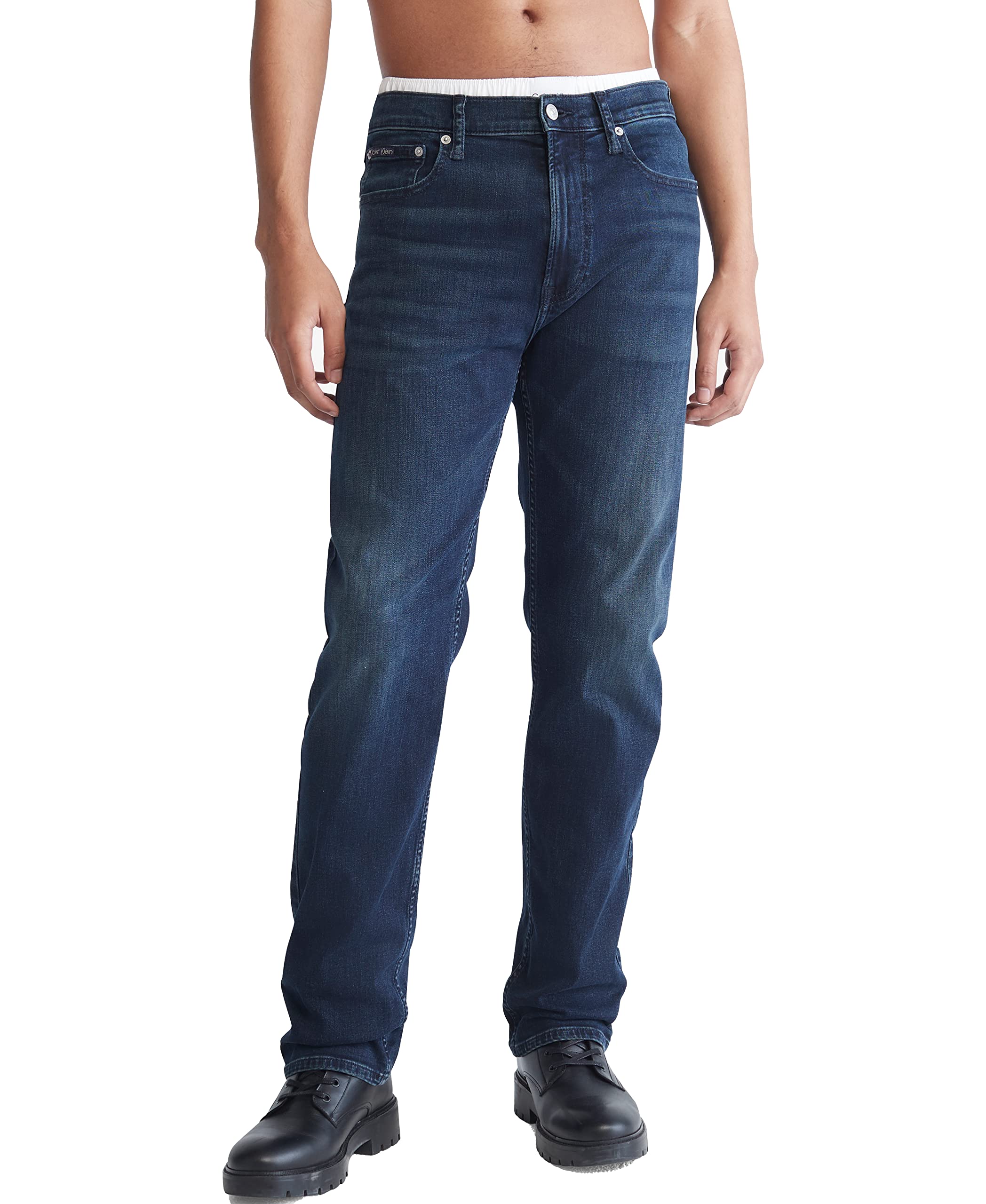 Calvin Klein Men's Straight Fit Jeans - Classic Denim Pants for Casual & Business Wear | Comfortable Slim Fit for Everyday Style