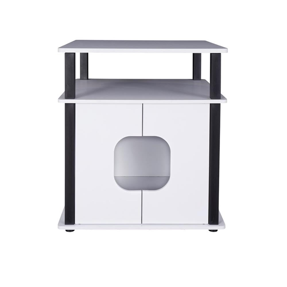 Progressive Furniture Itsy Engineered Wood Pet Bedside Table - White Nightstand for Small Spaces, Dog & Cat Accessories Storage | Perfect for Bedrooms, Living Rooms & Pet-Friendly Homes