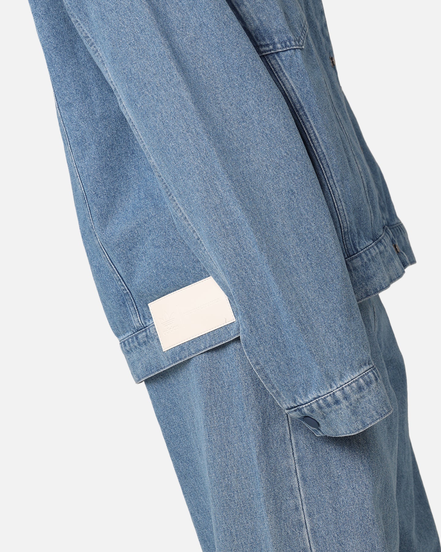 Adidas X KSENIASCHNAIDER Women's Light Denim 3 Stripes Jacket | Stylish Casual Outerwear for Streetwear & Everyday Fashion