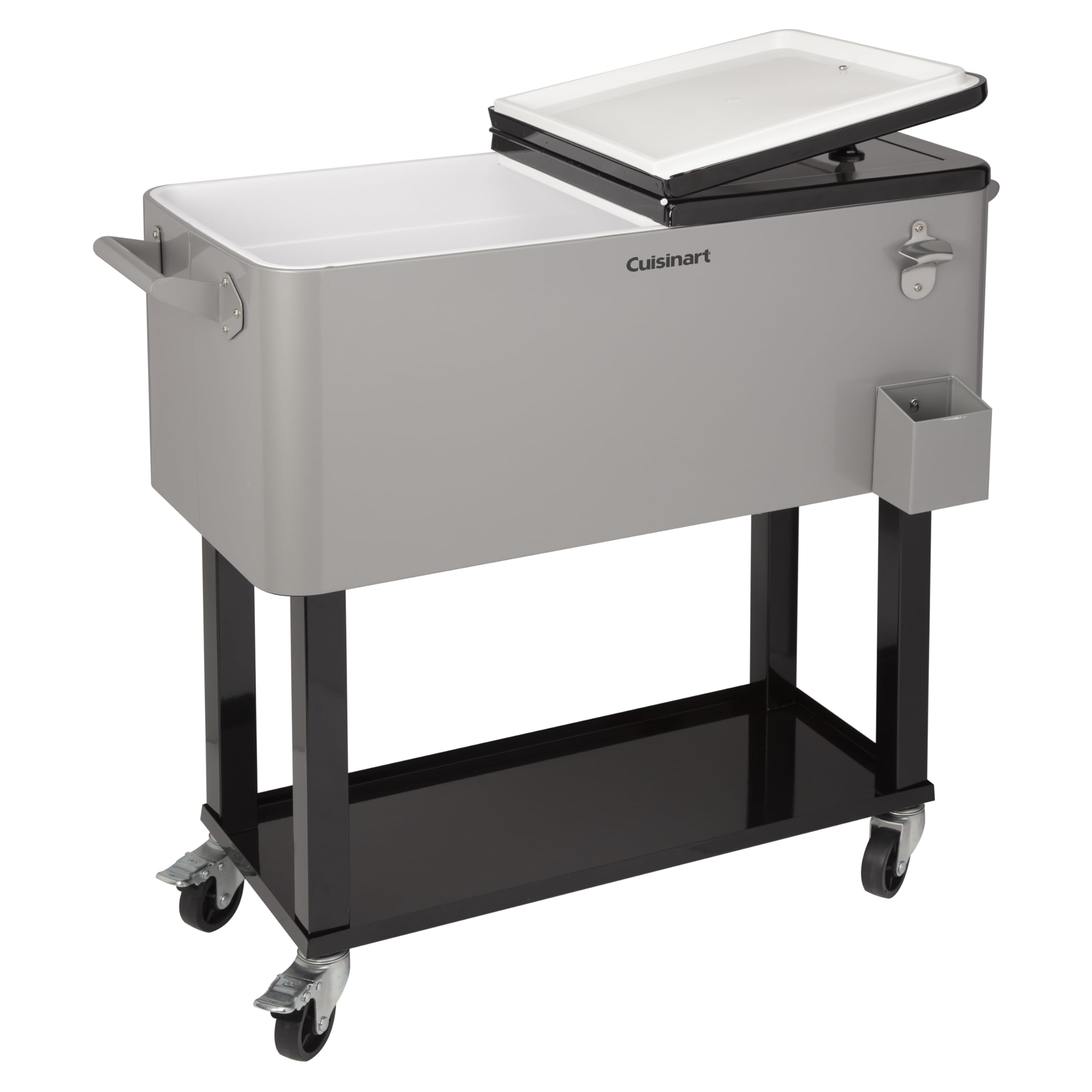**Cuisinart 80 Qt Cooler Cart - Portable Outdoor Beverage Cooler with Storage Shelf, Bottle Opener & Cap Collector - Keeps Drinks Cold for 48 Hours - Perfect for Summer BBQs, Cookouts, Tailgates, Camping & Beach Parties - Chill Fresh Sodas, Beer & More**