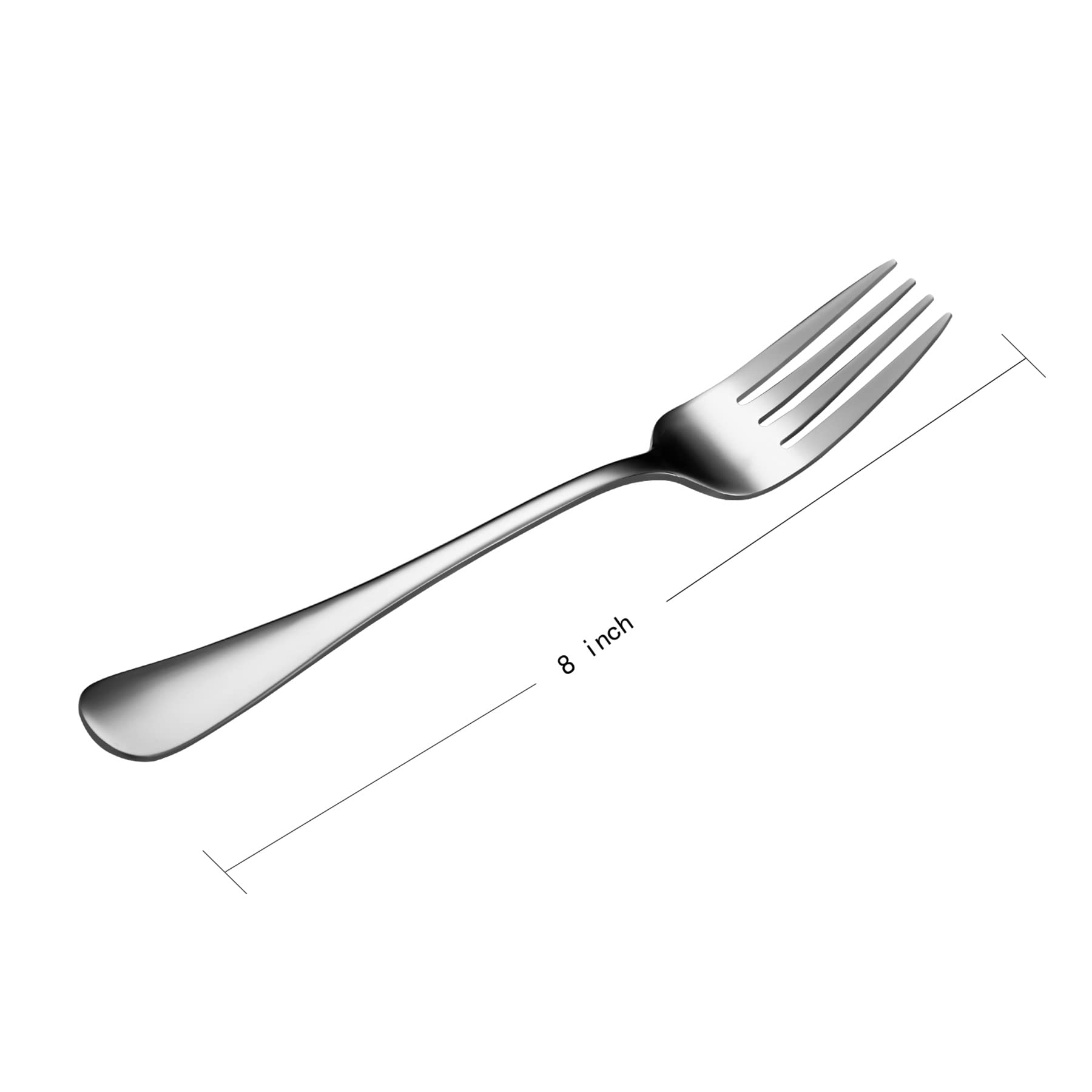 Premium 12-Piece Stainless Steel Dinner Fork Set - 8 Inch Silver Table Forks for Restaurant, Wedding & Home Dining - Dishwasher Safe Flatware