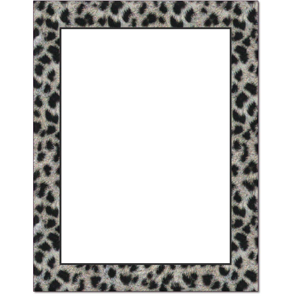 Premium Animal Skins Letterhead Paper - Snow Leopard Design (25 Sheets) for Laser & Inkjet Printers - Perfect for Business Stationery, Wedding Invitations & Creative Projects