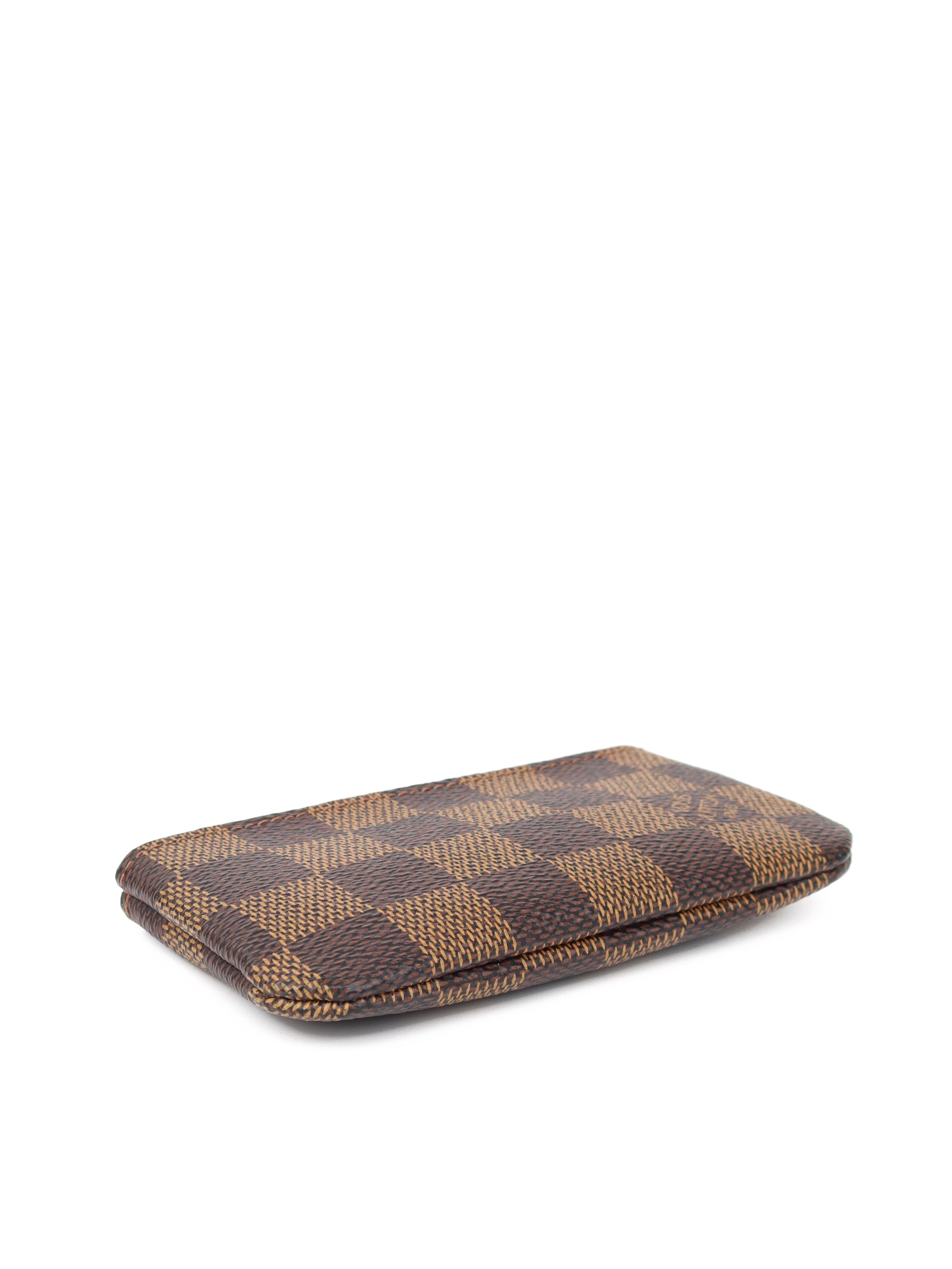 Louis Vuitton Damier Ebene Key Pouch - Genuine Leather Key Holder Wallet for Women & Men | Perfect for Organizing Keys, Cards & Coins | Ideal for Travel, Work & Everyday Use