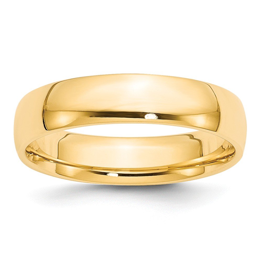14K Yellow Gold 5mm Comfort Fit Wedding Band Ring for Men & Women - Anniversary, Engagement, Promise Ring - Size 4-12 (LTW Design)