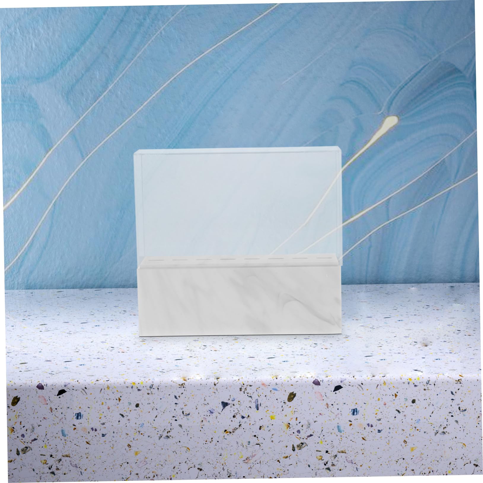 FRCOLOR White Acrylic Eyelash Tweezer Stand - Professional Makeup Brush & Spatula Holder for Eyelash Extension Supplies - Perfect for Salon, Spa & Home Beauty Organization