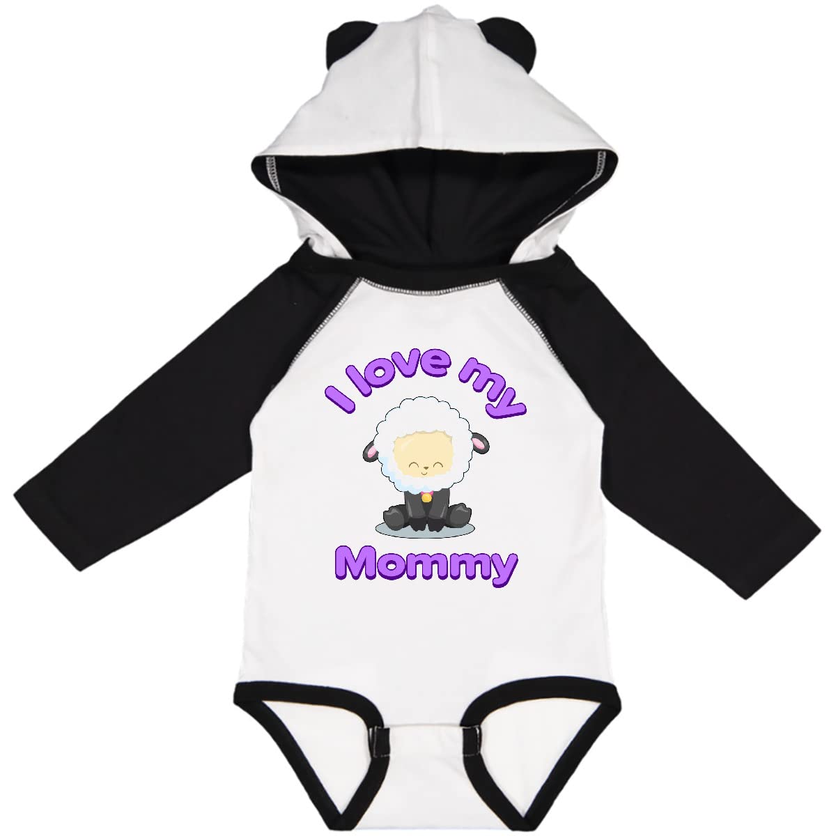 Inktastic I Love My Mommy Cute Lamb Long Sleeve Baby Bodysuit - Perfect Mothers Day Gift for Newborns & Infants, Soft Cotton Outfit for Family Photos & Special Occasions