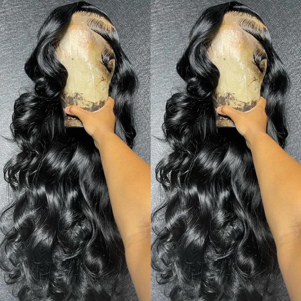 13x4 Body Wave Lace Front Wigs Human Hair 180% Density HD Lace Frontal Wigs for Women - 9A Glueless Pre-Plucked with Baby Hair, 38 Inch - Perfect for Daily Wear, Parties & Special Occasions