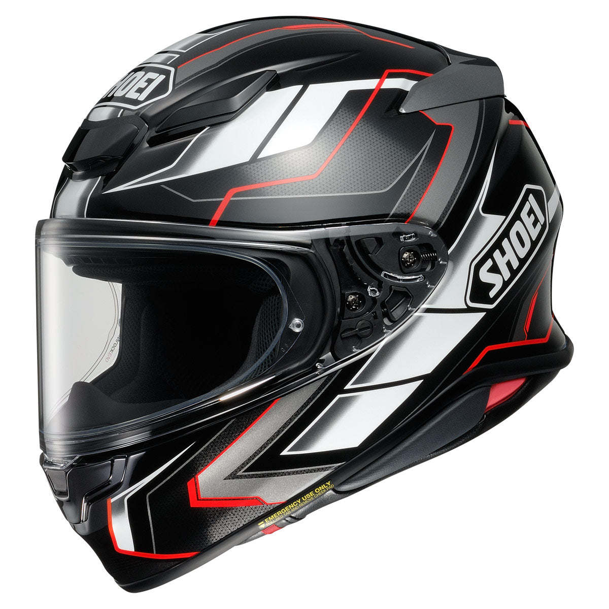 Shoei RF 1400 Prologue Motorcycle Helmet - Black/White/Red Full Face DOT & ECE Certified for Street Bike Riding - Perfect for Commuting, Touring & Racing