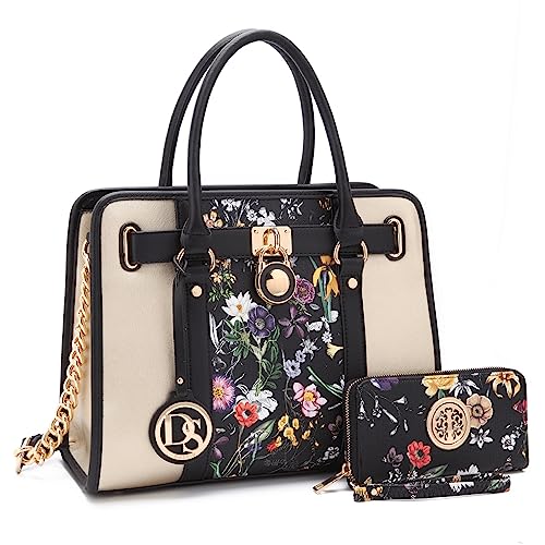 A7 Black Flower With Matching Wallet