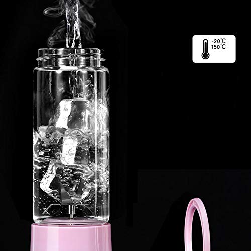 USB Rechargeable Portable Blender - 480ml High-Speed Personal Smoothie Maker with BPA-Free Borosilicate Glass Cup | Perfect for Home, Kitchen, Office, Travel & Outdoor Activities | Cordless, Compact & Easy to Clean