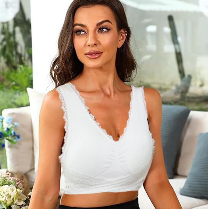 AWAVM Women's Comfortable Corset Bra with Front Cross Design & Side Buckle Lace - Perfect for Daily Wear, Workout, and Special Occasions