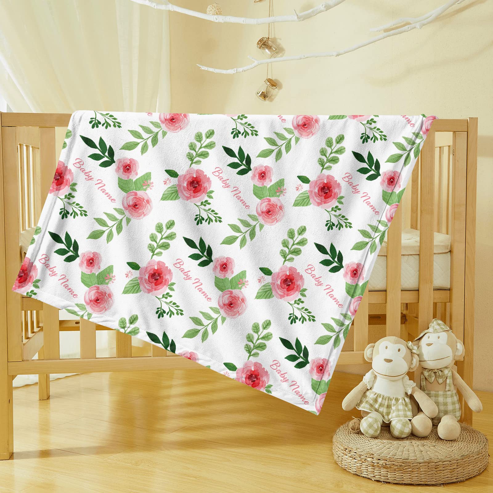 Personalized Baby Blankets with Name - Custom Embroidered Minky Blanket for Baby Girl & Boy - Soft Newborn & Toddler Gift for Baby Shower, Christmas, Birthday - Perfect Nursery Essential & Keepsake