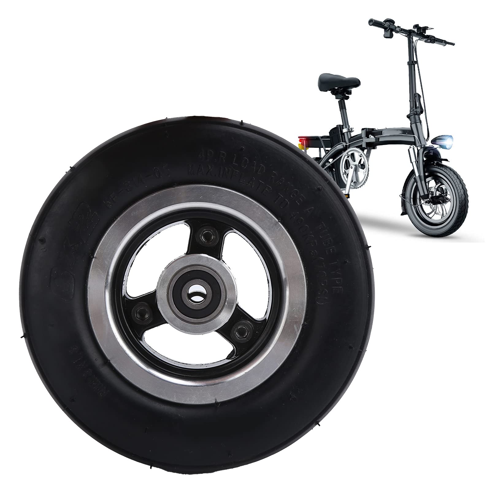 **6 Inch Electric Scooter Tires - Solid Rubber Replacement Wheels with Alloy Rim Set | Durable & Smooth Ride for Commuting, Leisure & Urban Travel**