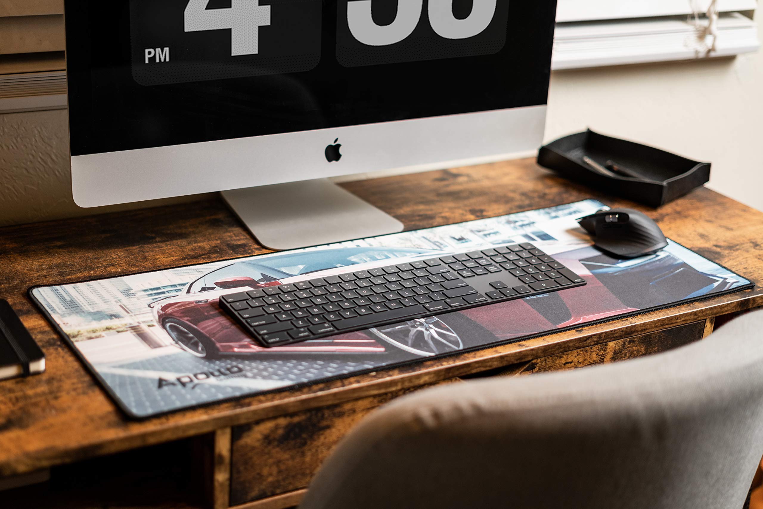 Extended XXL Mouse Pad with Stitched Edges & Microfiber Surface - 31.5×11.8 Inch Large Desk Mat for Keyboard and Mouse - Non-Slip Base Gaming Mousepad for PC, Laptop, Office & Home Workspace