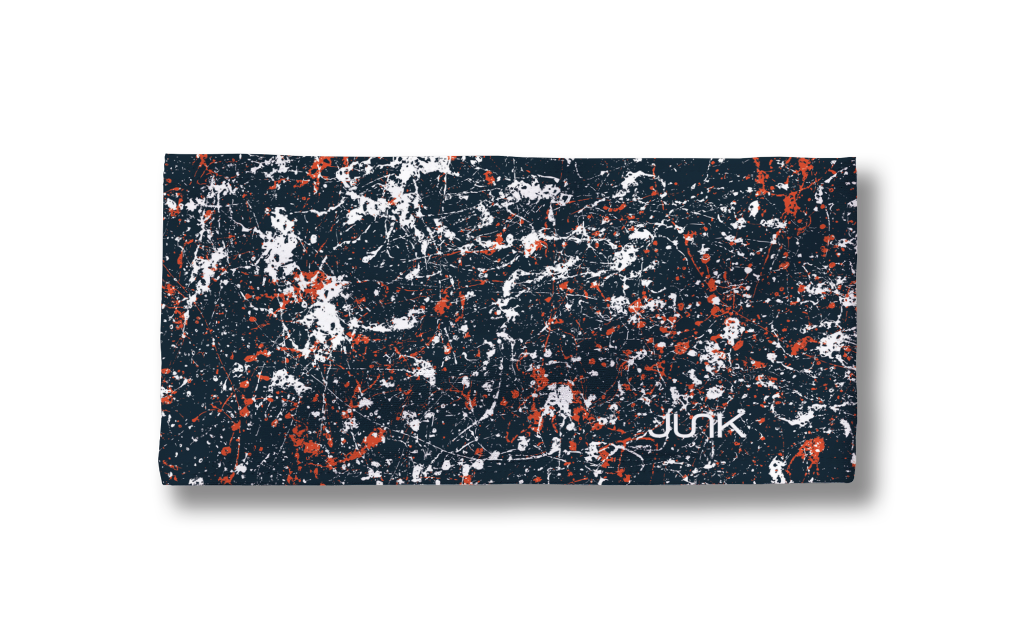 Navy and Burnt Orange Splatter Big Bang Lite Headband - Adjustable Sports Headband for Running, Yoga, and Workouts - Sweat-Wicking and Comfortable for Women & Men