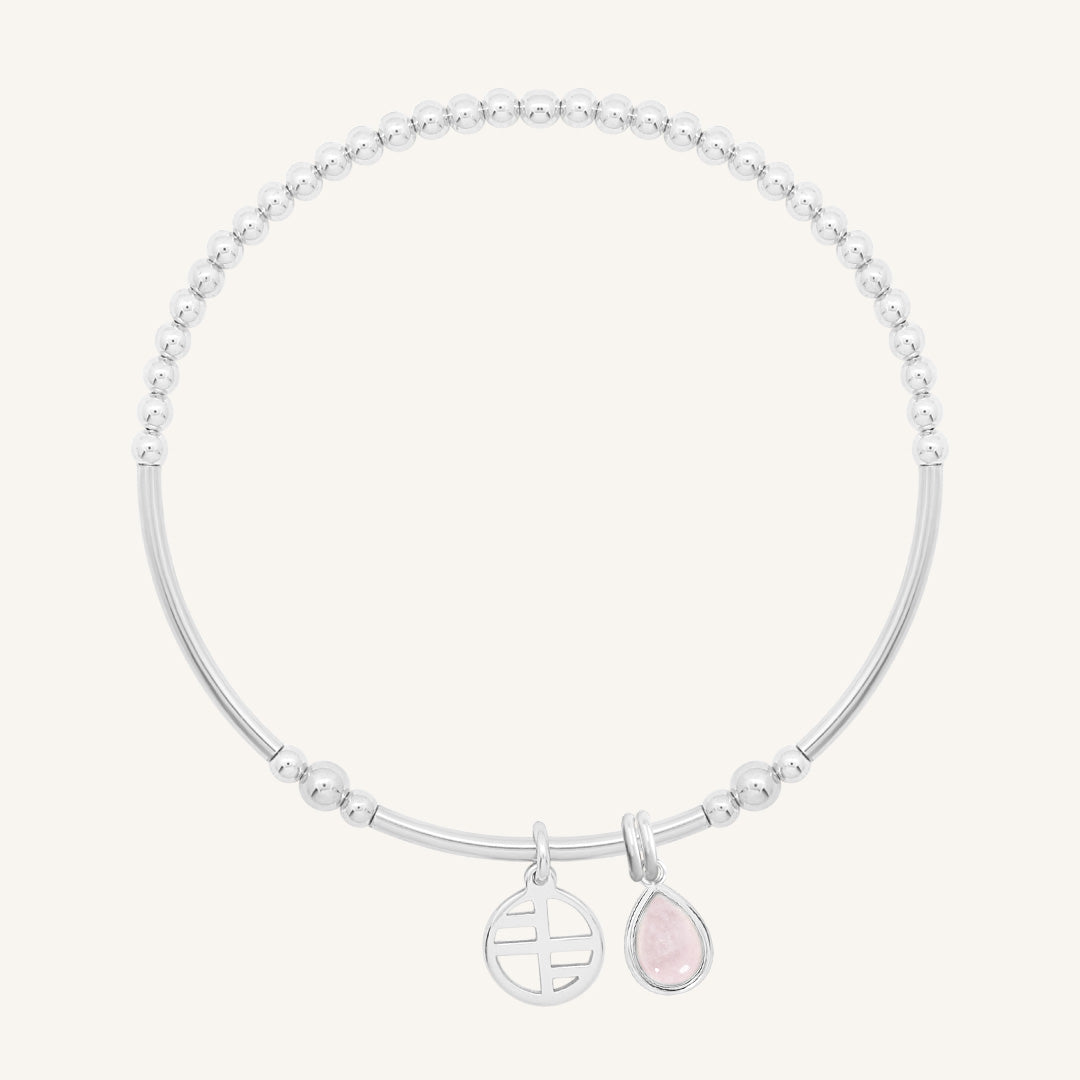 Rose Quartz Trove Charm Bracelet for Women - Healing Crystal Jewelry for Positive Energy & Love - Perfect for Meditation, Gifts, and Spiritual Healing