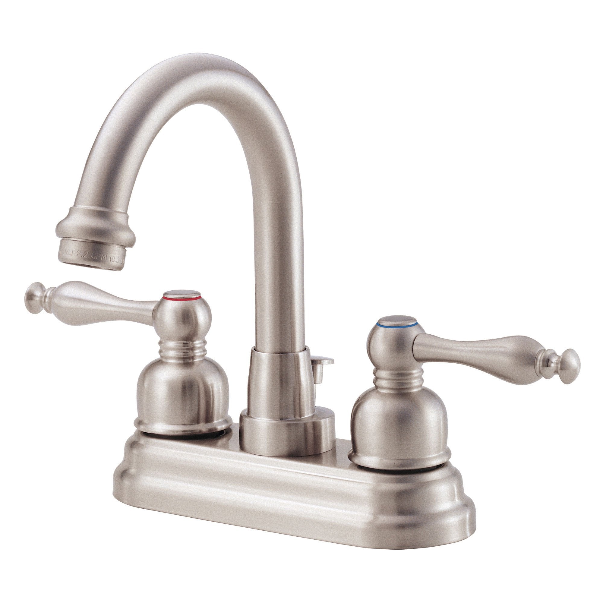 Danze Sheridan Brushed Nickel 2-Handle 4-Inch Centerset Bathroom Faucet with Drain - Perfect for Modern Bathroom Vanities and Sink Upgrades