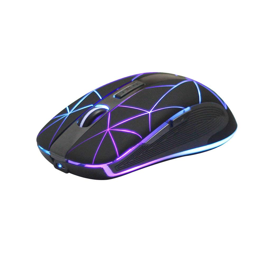 Rii RM200 Wireless Gaming Mouse - 1600 DPI, 5 Programmable Buttons, Rechargeable, RGB LED Lights for PC, Laptop, Mac | Perfect for FPS, MOBA Games & Office Work